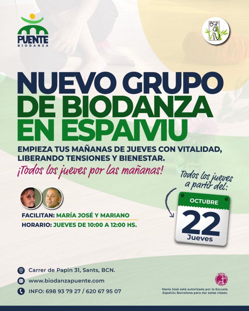 Comenzamos el 22 de octubre Biodanza Puente